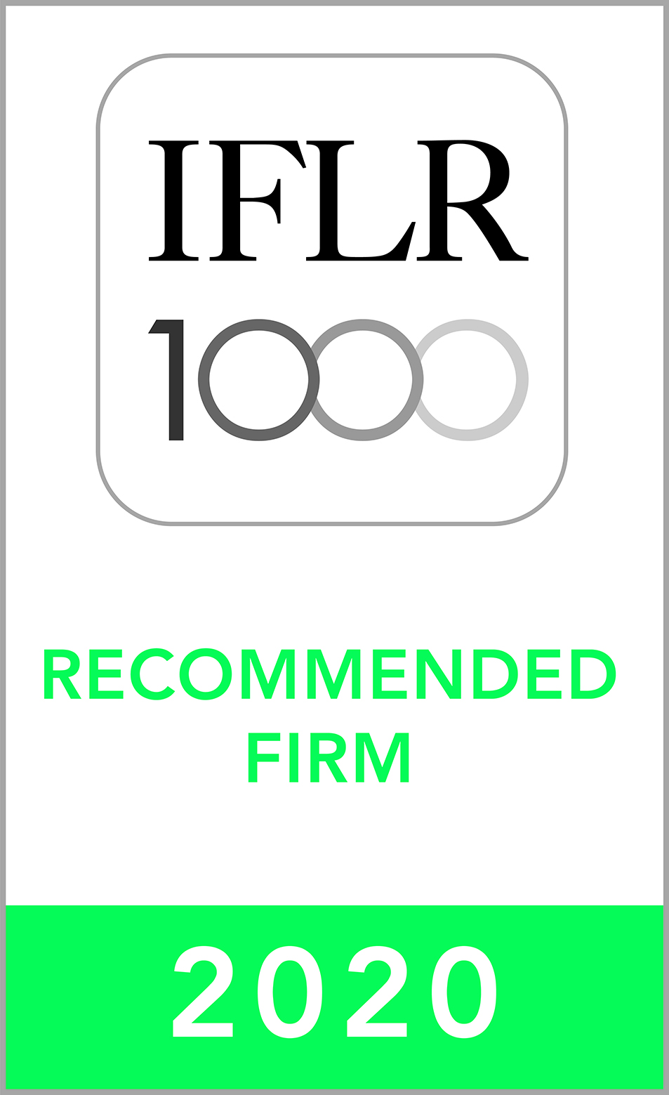 2020 - RECOMMENDED FIRM IN IFLR1000